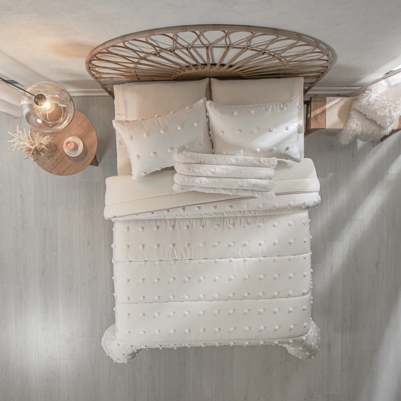 Cream Textured Comforter with Subtle Patterns - Picture 2 of 5